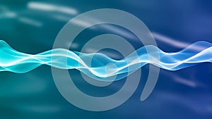 Abstract Flowing Blue and Teal Light Waves on a Dark Gradient Background