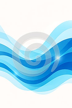 Abstract flowing blue wave patterns creating a dynamic and serene visual on a white background