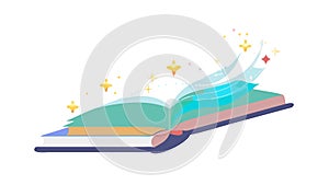 Abstract Flowing Book Pages for Dynamic Reading, vector design Generative AI