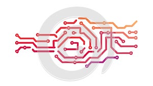 Abstract Flowing Circuit Board Pattern, Dynamic Tech Lines, vector design Generative AI