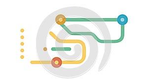 Abstract Flowing Data Paths, Digital Network Design, vector design Generative AI