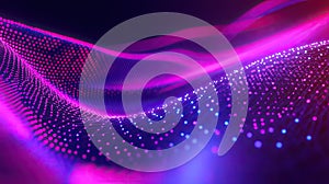 Abstract flowing data stream forming digital wave pattern