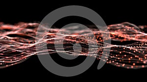 Abstract Flowing Data Stream Network - Futuristic Technology Background