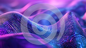 Abstract flowing digital wave network generating data