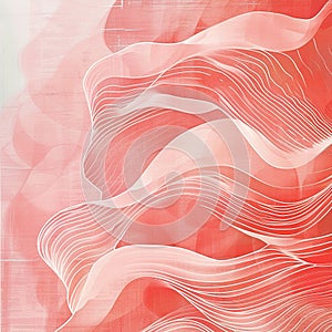 Abstract flowing fabric design in pink and white hues., Generated AI