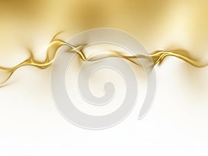 Abstract Flowing Golden Liquid Wave on a Soft White Background 2ddd