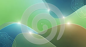 Abstract Fluid Tech Background with Luminous Elements