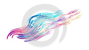 Abstract Flowing Gradient Lines Dynamic Artistic Background, vector design Generative AI