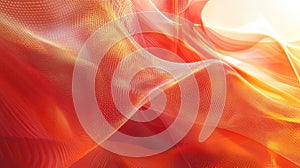 Abstract flowing grid lines creating fiery waves of energy