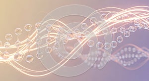 Abstract flowing light trails with soft bokeh effect and gradient background