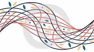 Abstract Flowing Lines with Dots, Dynamic Connection, vector design Generative AI