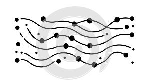 Abstract Flowing Lines and Dots Pattern, vector design Generative AI
