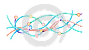 Abstract Flowing Lines: Dynamic Data Stream or Energy Pattern, vector design Generative AI