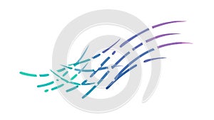 Abstract Flowing Lines Dynamic Speed Effect, vector design Generative AI