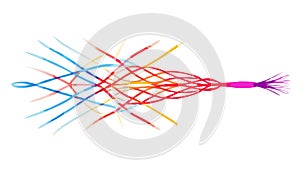 Abstract Flowing Lines Icon for Motion Digital Data, vector design Generative AI