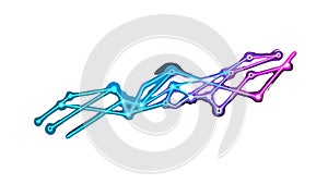 Abstract Flowing Lines Network for Connectivity and Data, vector design Generative AI