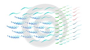 Abstract Flowing Lines and Shapes Creating a Dynamic Wave Pattern, vector design Generative AI