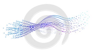 Abstract Flowing Particle Wave, vector design Generative AI