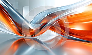 Abstract Orange and Gray Waves