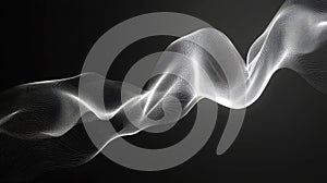 Abstract flowing wave connecting particles representing network data