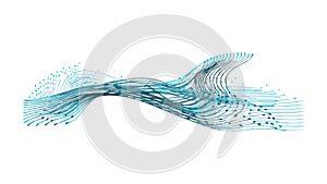 Abstract Flowing Wave with Dynamic Particle Effect, vector design Generative AI