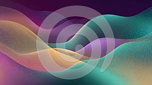 Abstract flowing wave forms with colorful gradients and tiny particles
