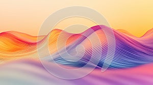 Abstract flowing wave lines creating a colorful gradient background