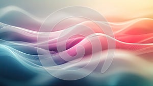 Abstract flowing wave lines creating soft gradient background