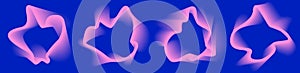 Abstract flowing wave shape. Design element in purple and pink gradient color background. Vector