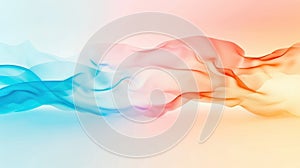 Abstract flowing waves in blue and orange gradient
