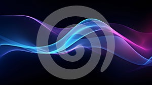 Abstract Flowing Waves of Light - Blue and Purple Gradient