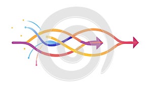 Abstract Flowing Wavy Lines and Digital Data Stream Design, vector design Generative AI