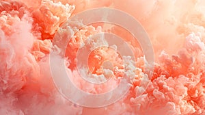 Abstract fluffy background in pantone peach fuzz color AI Generated