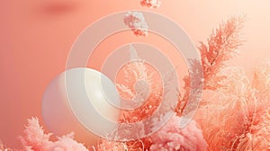 Abstract fluffy background in pantone peach fuzz color AI Generated