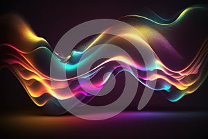 Abstract Fluid 3d Render Holographic Wave. Livid Gradient Design for Banners, Backgrounds, Wallpapers. Generative Ai