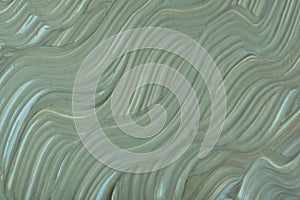 Abstract fluid art background dark green colors. Liquid marble. Acrylic painting with gray gradient