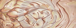 Abstract fluid art background light brown and beige colors. Liquid marble. Acrylic painting on canvas with sand gradient