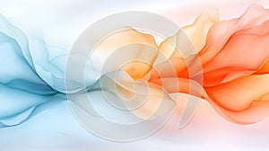 abstract fluid art: blue & orange waves - abstract art