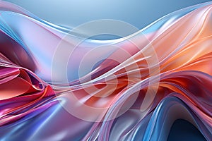 Abstract Fluid Art Design With Blue and Orange Hues