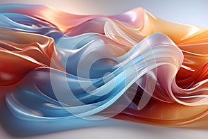 Abstract Fluid Art Design With Blue and Orange Hues