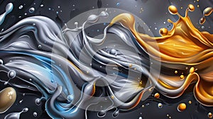Abstract fluid art featuring vibrant colors and dynamic splashes