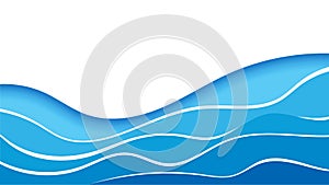 Abstract fluid blue water wave banner vector