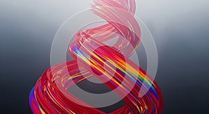 Abstract fluid curve with iridescent colors forming a dynamic background effect