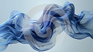 Abstract fluid 3D realistic of Baby blue and white wavy background Abstract Realism Unleashed photo