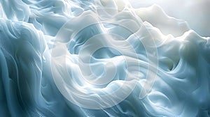 Abstract fluid 3D realistic of Baby blue and white wavy background Abstract Realism Unleashed photo