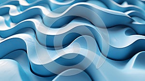 Abstract fluid 3D realistic of Baby blue and white wavy background Abstract Realism Unleashed photo