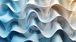 Abstract fluid 3D realistic of Baby blue and white wavy background Abstract Realism Unleashed photo