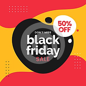 Abstract fluid geometric black friday sale social media poster promotion template vector design