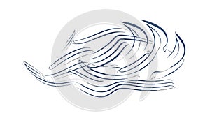 Abstract Fluid Gray Wavy Lines, vector design Generative AI