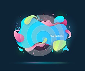 Abstract fluid and modern elements. Dynamical colored forms and line. Fluid colorful gradient organic shapes. Vector illustration